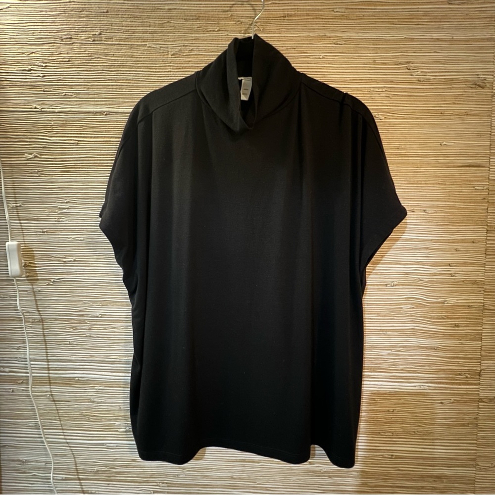 Daily ritual black turtleneck tee top T-shirt small